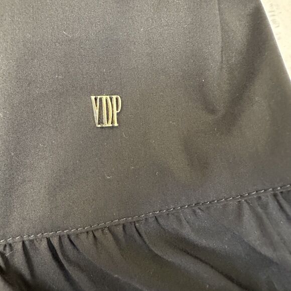 VDP Collection Black Long Sleeve Embellished Collar Peplum Blouse Sz 10/46 - Picture 12 of 16